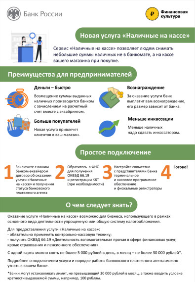 Новая услуга "Наличные на кассе". Новая услуга "Наличные на кассе".